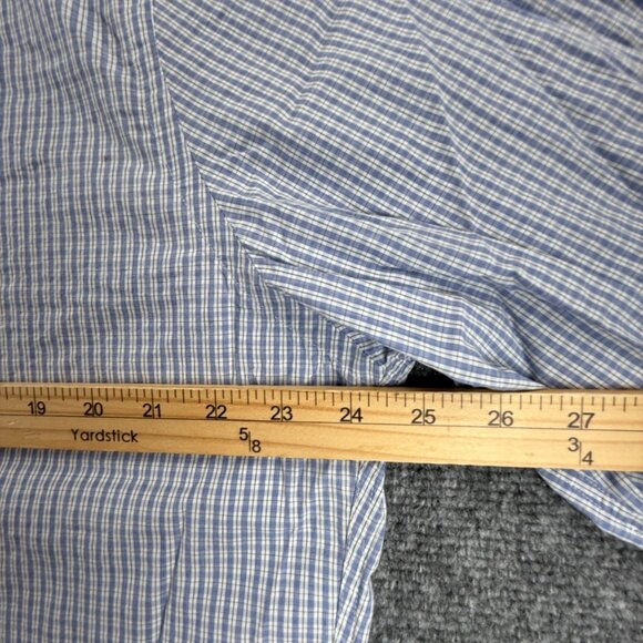 Gitman Bros USA XL Cotton Check Blue American Button Up Long Sleeve Shirt Men - Picture 7 of 16